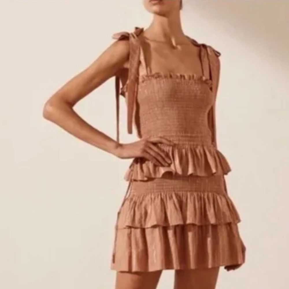 House Of Harlow 1960 Corinne shirted mini dress l